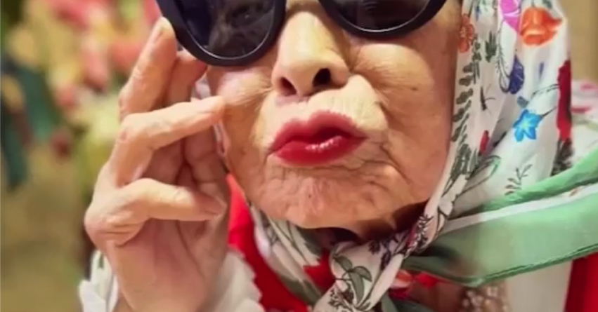 ひ孫たちが93歳曽祖母を“GUCCI風ファッション”に着替えさせたら