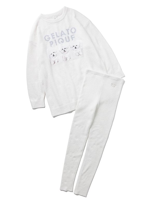  モチーフジャガードミニワンピ＆レギンスセット。オンライン限定品