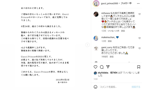 あべほのかの投稿