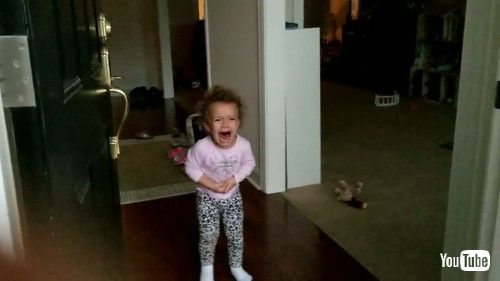 「Little Girl Freaks Out and Cries After Watching Dad in Colorful Costume - 1358619」