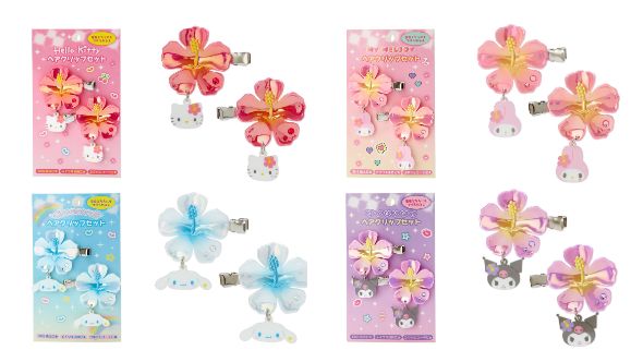 サンリオ　平成コギャル　ときめき　ヘアクリップセット　シナモロール　ハイビスカス サンリオ 平成コギャル ときめき ヘアクリップセット