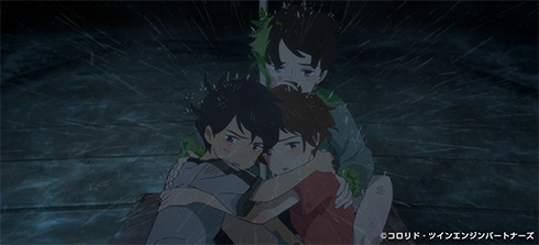 「雨を告げる漂流団地」で危険な目に遭う航祐や夏芽たち