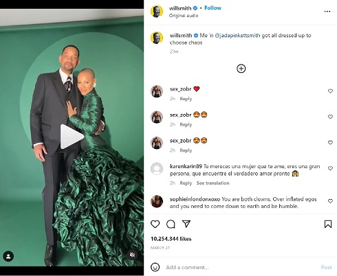 授賞式前のウィルとジェイダ