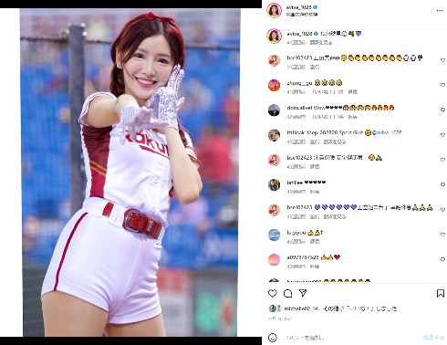 台湾のチアリーダー「楽天ガールズ」のフェイフェイ（菲菲）