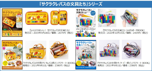 サクラクレパスの文具たち クーピー柄A4マルチケース BOOK