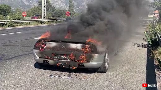 フェラーリ 事故 火災 フランス マルセイユ F355 ベルリネッタ