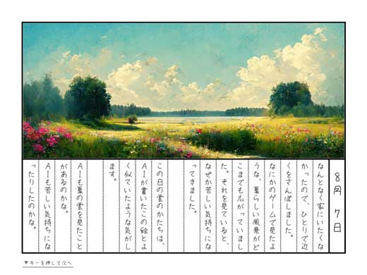 ノベルゲーム ぼくとAIのなつやすみ 画像生成AI Midjourney