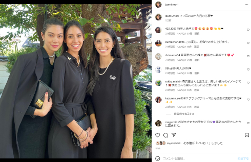 モデル・タレントの森泉、妹でモデルの森星と森雪