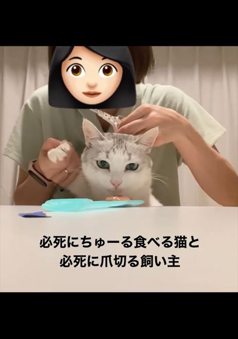 右前足持ちあげられてる