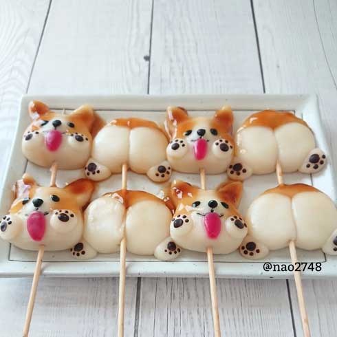 コーギー お尻 プリケツ 白玉 みたらし 団子