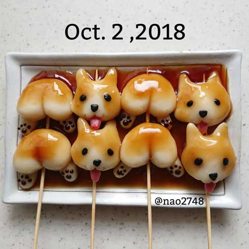 コーギー お尻 プリケツ 白玉 みたらし 団子