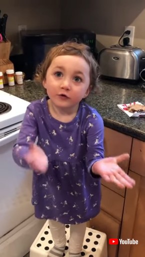 Little Girl Gets Caught While Sneaking Cookie Inside Her Mouth - 1362103