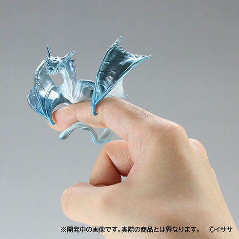 指乗りドラゴン・雪影が指に乗ってるところ