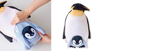 コウテイペンギンクッション・ブランケットを収納したところ