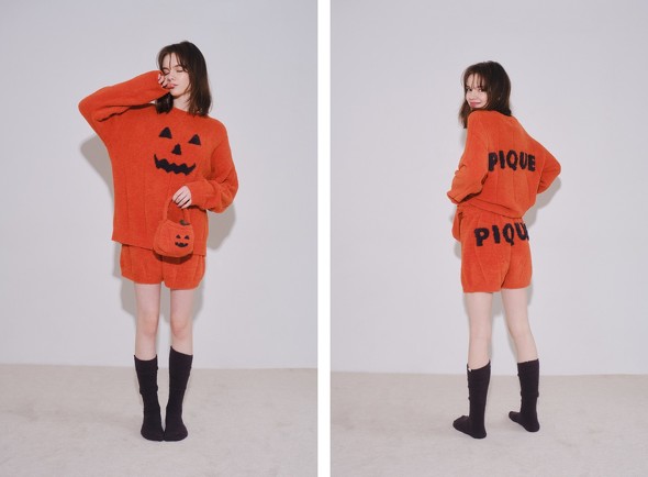 ジェラートピケ　ハロウィン GHOSTプルオーバー　ショートパンツセット ジェラートピケ ハロウィン GHOSTプルオーバー ショートパンツセット