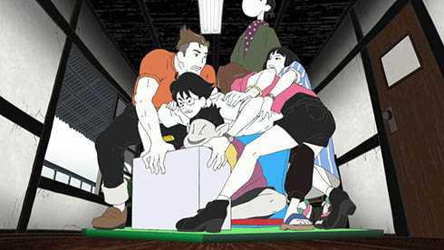 「四畳半タイムマシンブルース」でタイムマシンを巡ってギュウギュウ詰め