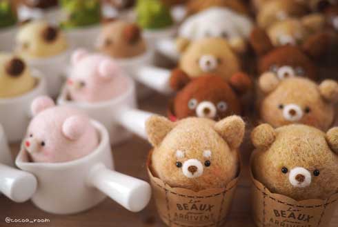 ミルクパン マフィン カップ フェルト 動物 ハンドメイド