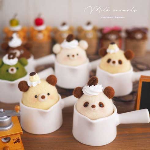 ミルクパン マフィン カップ フェルト 動物 ハンドメイド