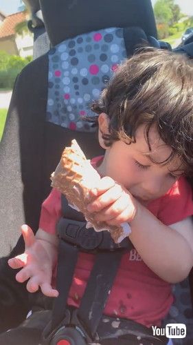 「Little Boy Falls Asleep While Having Ice Cream - 1366873」