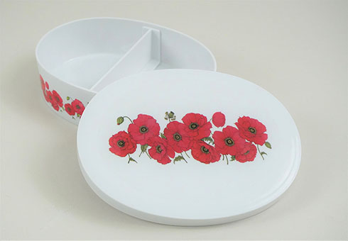 タイガー魔法瓶・花柄デザインボトル・花柄シールを貼ったお弁当箱