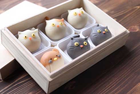 和菓子 練り切り 猫 雀