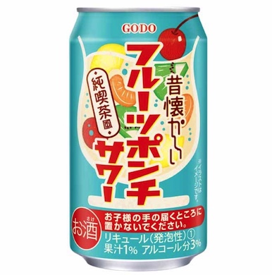 「昔懐かしいフルーツポンチサワー」の缶デザイン