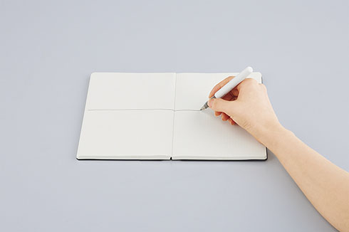 コクヨのノート「PERPANEP（ペルパネプ）」 180度フラットに開いたところ