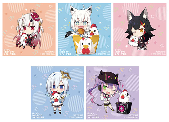 「ホロライブ×ローソン」コラボ　白上フブキ、大神ミオ、百鬼あやめ、天音かなた、常闇トワ