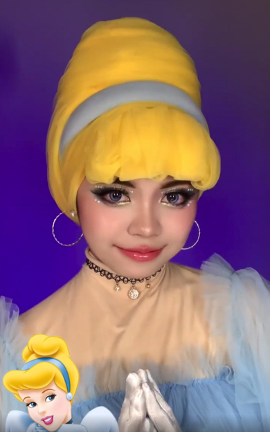 ヒジャブで作るディズニープリンセスのヘアスタイル