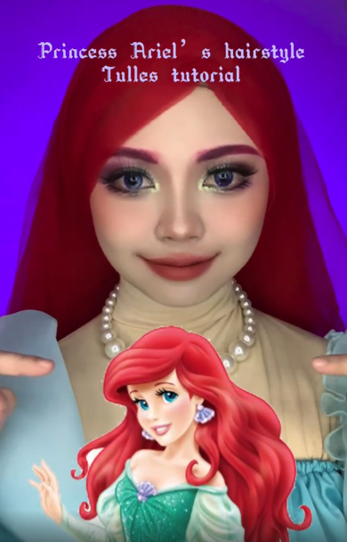 ヒジャブで作るディズニープリンセスのヘアスタイル