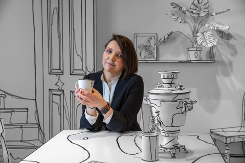 平面に描かれたような立体アート