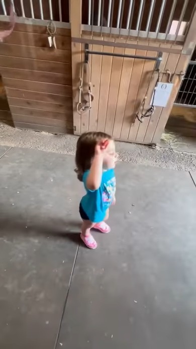 馬と会話する女の子