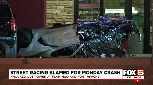 海外 アメリカ ラスベガス スープラ コルベット 交通事故 無謀運転 ストリートレース