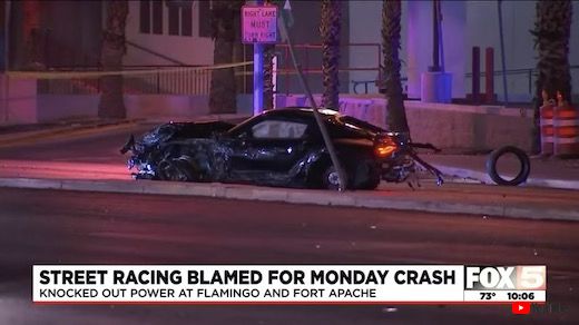 海外 アメリカ ラスベガス スープラ コルベット 交通事故 無謀運転 ストリートレース