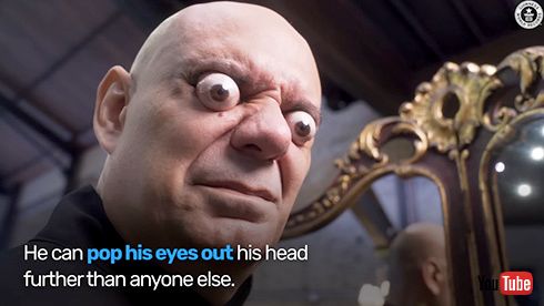 アニメみたいに眼球が飛び出す特技がすごい迫力　ギネス世界記録認定「最も遠くに飛び出た眼球の男性」