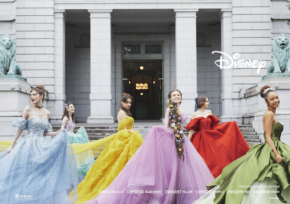 ディズニープリンセスをイメージしたウェディングドレスが見入っ