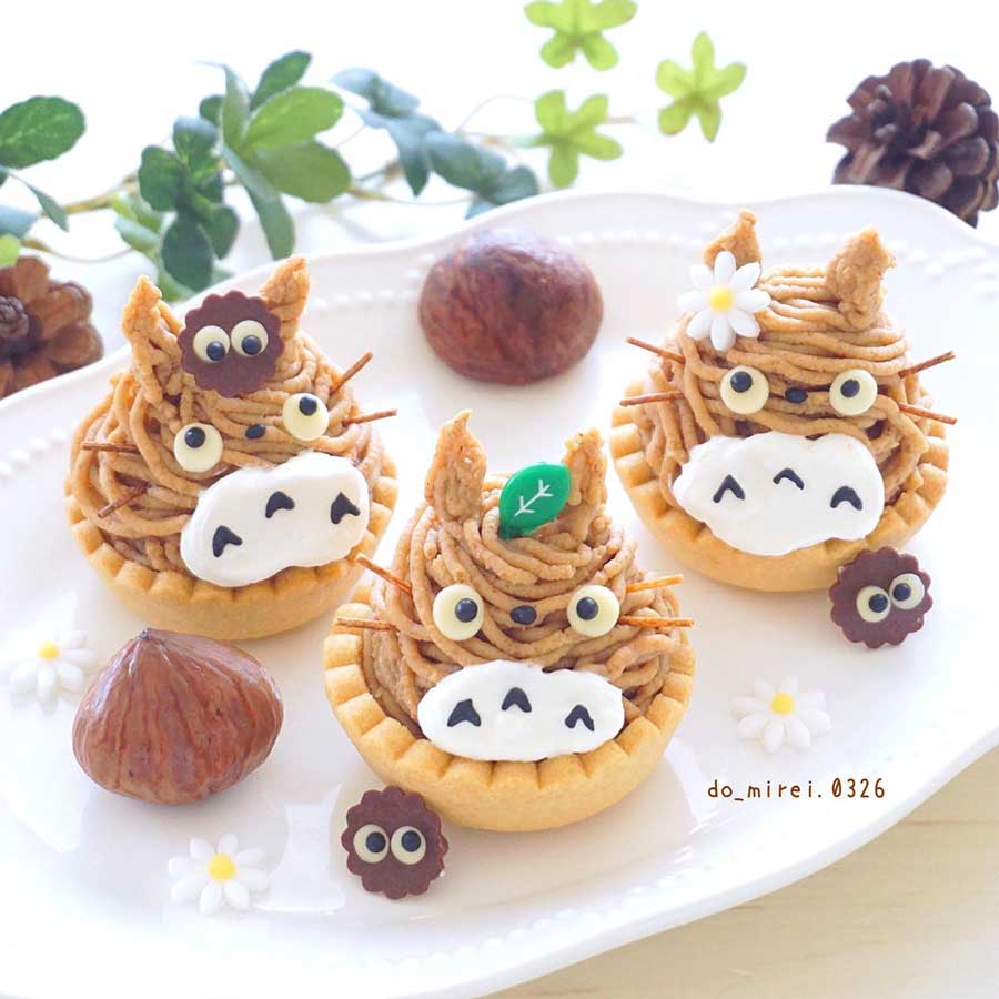 旬の和栗で作った「トトロのモンブラン」がとってもおいしそう　秋色な見た目がかわいらしい！