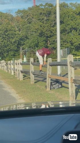 「Kid Takes Unnecessary Shortcut to Football Practice || ViralHog」