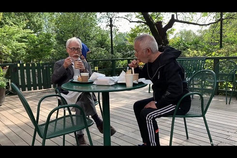 ジブリ美術館での宮崎駿と鈴木敏夫