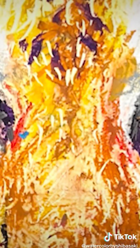 100均の墨汁とクレヨンでおじいちゃんがお絵かき　描かれたトラの完成度が「笑っちゃう」と話題に