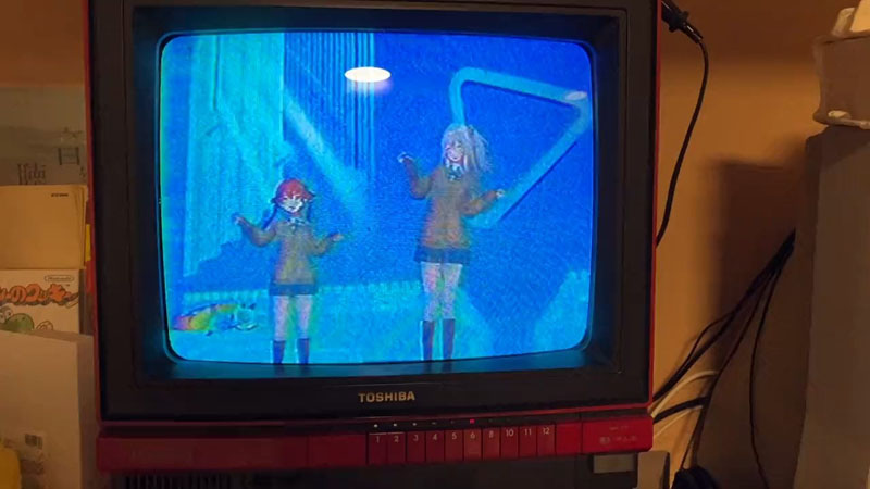 VTuberの「昭和歌謡祭」をブラウン管で視聴するつわもの現る　映像のレトロ調も相まってノスタルジーマシマシ