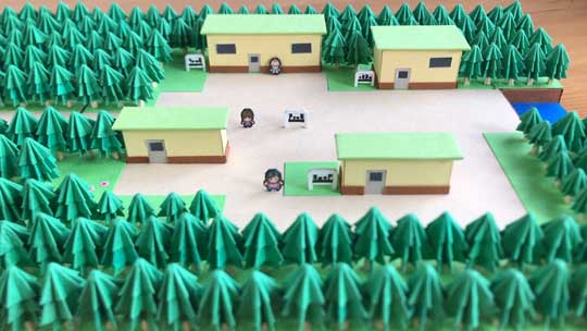 画用紙 ポケモン 金銀 ワカバタウン 29番道路 ジオラマ 製作