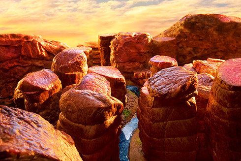 総額150万円の宮崎牛を使って世界遺産を再現　総計110.7キロのフードアート動画「世界遺産 by 宮崎牛」を公開