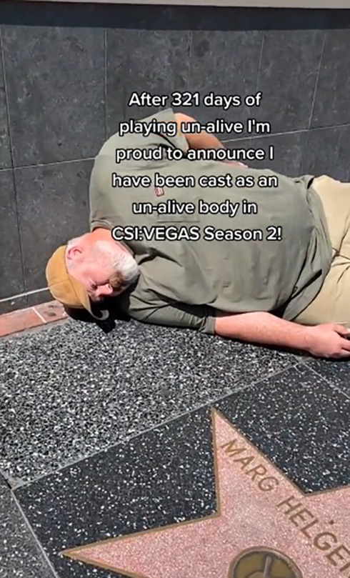 「死体役がもらえるまで死んだふりをする」321日目でついにオファーが！　死んだふり動画の投稿者「CSI：ベガス」に出演