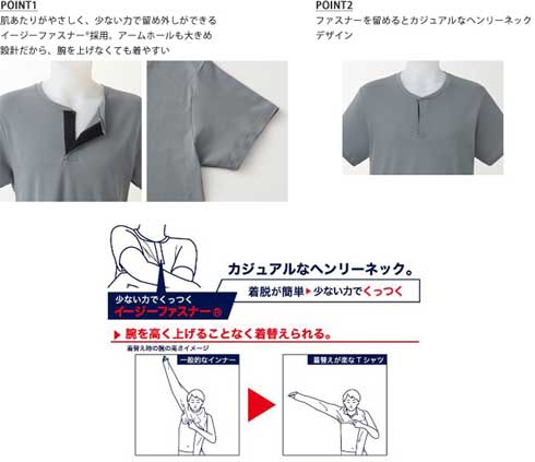 グンゼ 着替えが楽なTシャツ 肌着 インナーウェア