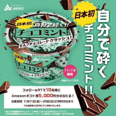 自分で砕く チョコミント セルフ チョコレート クラッシュ 赤城乳業 アイス