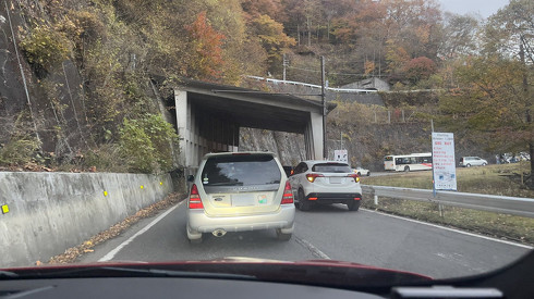 いろは坂で立ち往生していたホンダ車