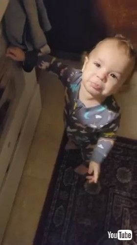 「Baby Mimics Father When Disciplined by Him - 1375264」