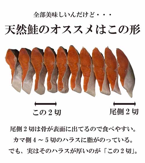 鮭の切身の形 一覧表 解説 天然 養殖　王子サーモン
