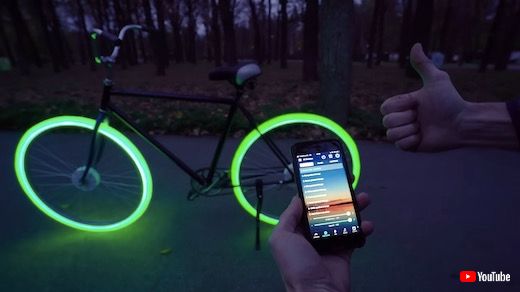 自転車 LED タイヤ 光る